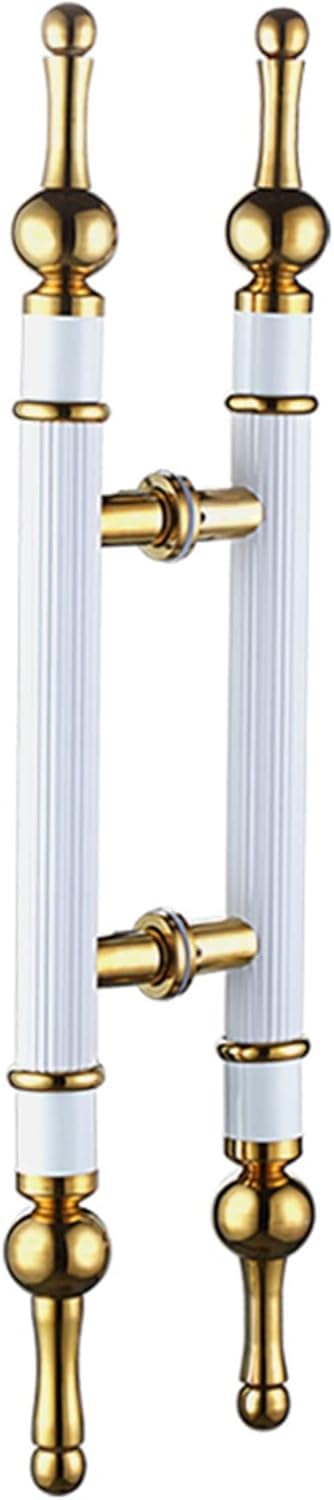CWCQGH 26in/34in/50in Modern Metal Bar Push Pull Door Handle,White Entry Handle for Wood/Glass/Interior Exterior Door, Include Fittings,White-66cm/26in