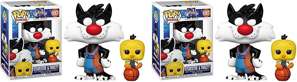 Funko POP Movies: Space Jam, A New Legacy - Slyvester and Tweety, Multicolor, 3.75 inches (56228)