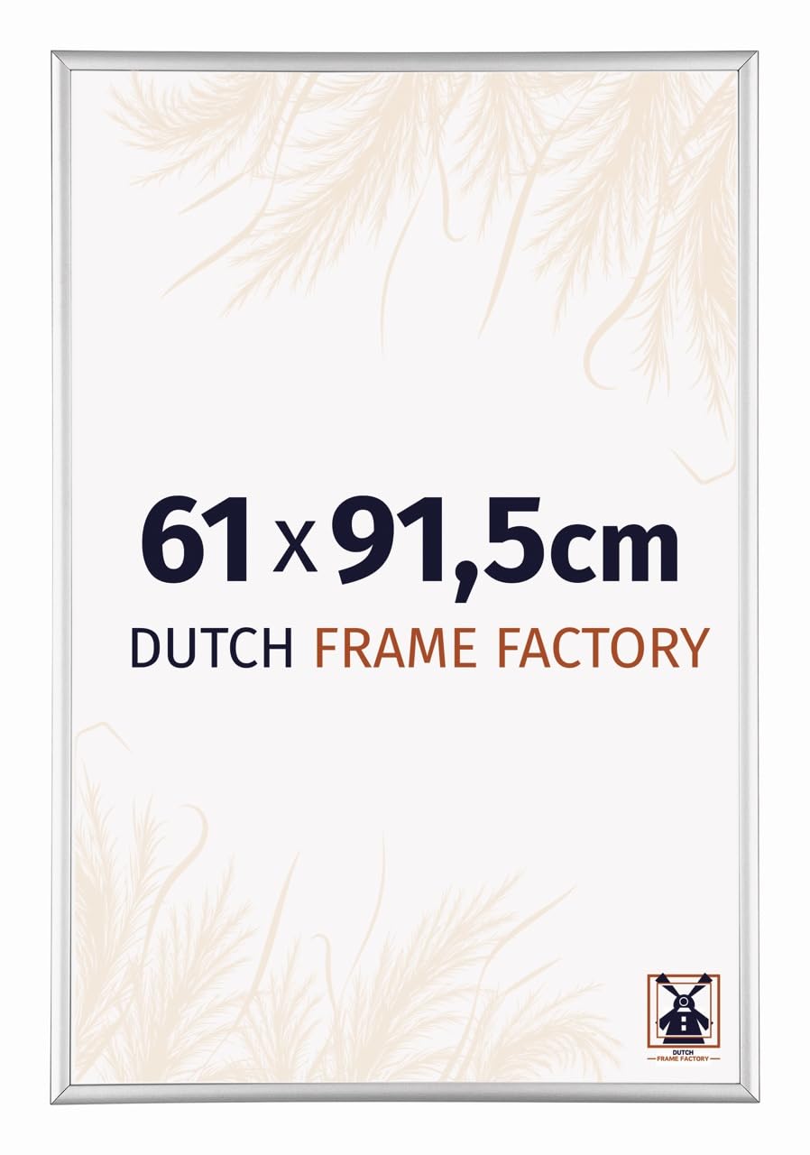 Dutch Frame Factory - Picture frame 61x91,5 cm - Silver High Gloss - Aluminium Picture frame with Antireflex Acrylic glass - Photo frame 61x91,5 cm - Kampen — image 1