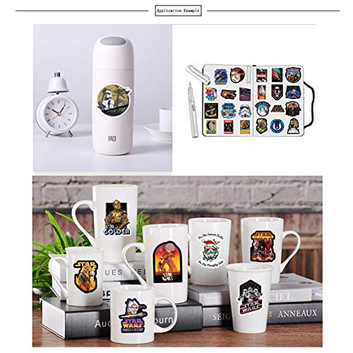 image for FUNWING 108 Pcs Star Wars Stickers, The Star Wars Waterproof Vinyl Sti