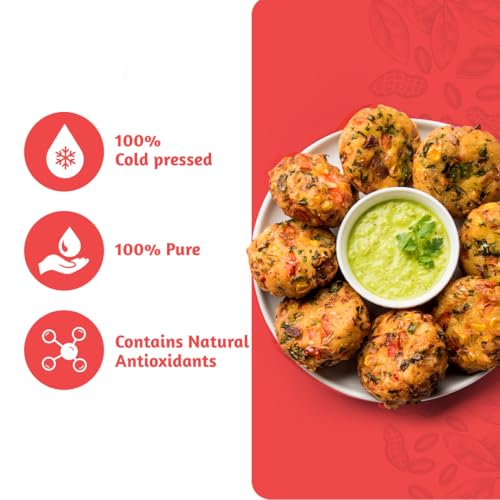 Image of Dabur Pure & Unrefined Cold Pressed Groundnut Oil | 1L | Naturally Cholesterol Free | 1L | Rich Aroma & Flavour of Authentic Groundnuts | Contains Natural Antioxidants | Finest Quality Groundnuts | Naturally Rich in Unsaturated Fats