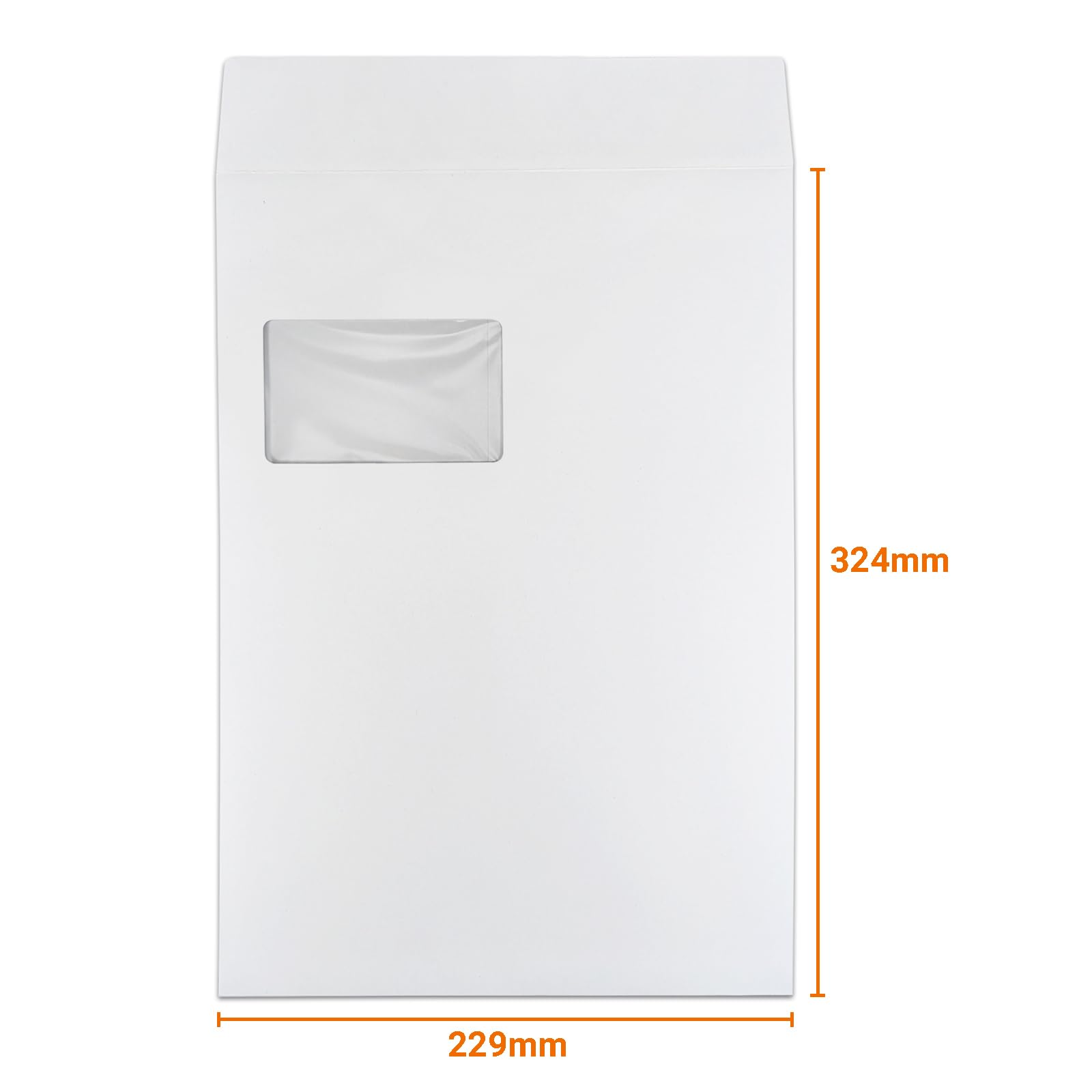 versando 100x C4 Faltentaschen 2cm Falte mit Fenster (229x324x20 mm) Versandtaschen Bodenfalte haftklebend weiß