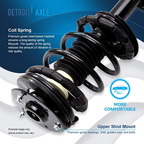 Image of Detroit Axle - Front Struts for Olds Alero Cutlass Chevy Malibu Classic Pontiac Grand Am, 2 Struts with Coil Spring Assembly Replacement Suspension Ready Strut Shocks