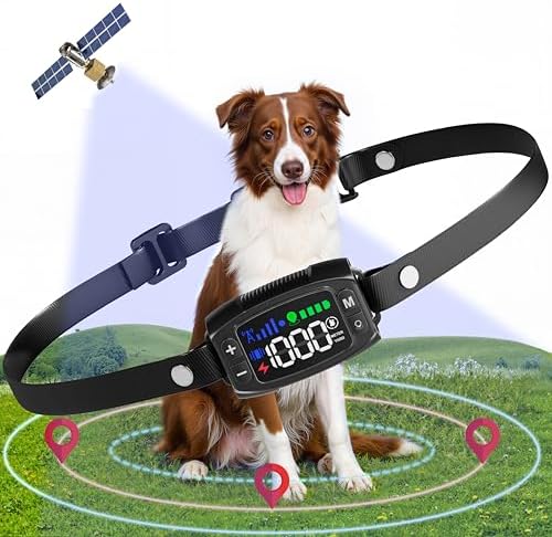 GPS Wireless Dog Fence System, Rechargeable Electric Fence for Do...