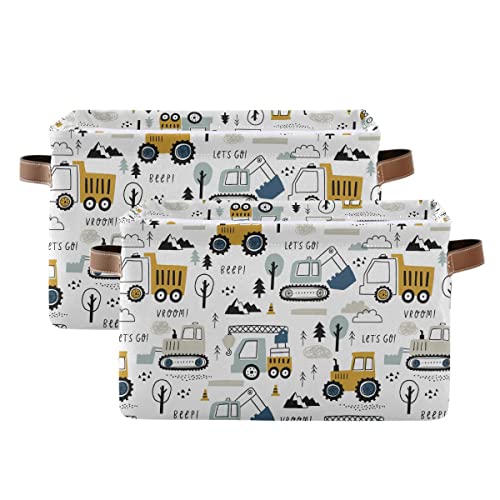 Wamika G304152634 Excavator Truck Toy Storage Basket Fabric Kitchen Baskets Cars Boys Toys Open Home Storage Bins Boxes Foldable Organizer Bag thumb #1