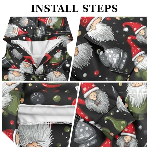 Kids Hoodies Sweaters Christmas Xmas Gnome Dwarfs Hooded Sweatshirts with Big Pockets for Boys Girls B04004463