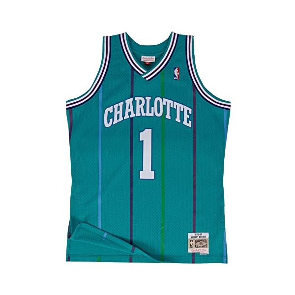 Outerstuff Muggsy Bogues Charlotte Hornets NBA Mitchell & Ness Youth Swingman Jersey