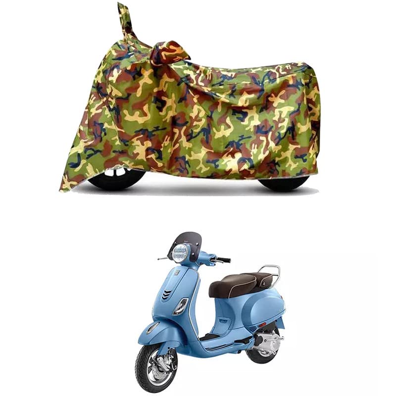 Image of Waterproof 100% PVC Coated Bike Scooty Two Wheeler Body Cover Compatible for Vespa Elegante 150 /UV-Rays /Heat Protection /Birds Dropping /Scratchproof /Dust Proof /All Varient[6X6 Jungle Print]