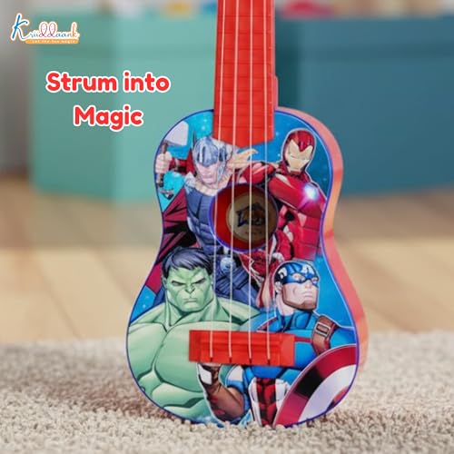 Image of Marvel Avengers Theme 4-String Guitar Toy for Kids (Big)-Educational Musical Instrument for Toddlers & Children,Safe & Lightweight Fingerstyle Play, Ideal Gift for Boys & Girls 3+ Years,Red