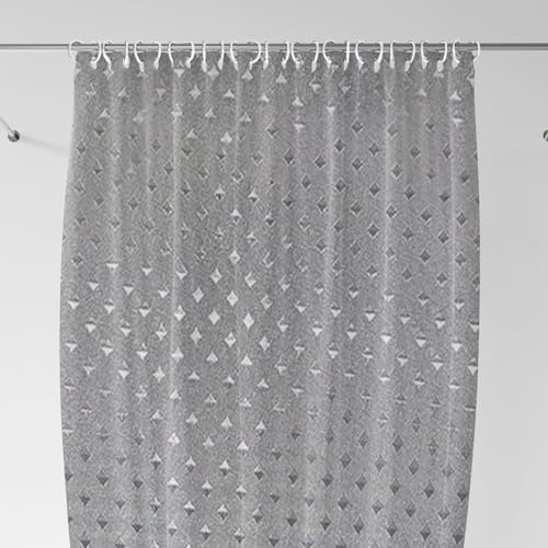 BML - Tenda da doccia in 100% poliestere, materiale lavabile e impermeabile, resistente, tenda da doccia per bagno con accessori, 180 x 180 cm, include 12 ganci (grigio pietra)
