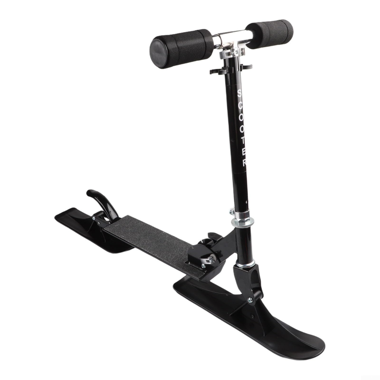 Dual Use Snow Scooter, 2-in-1 Wintersportschlitten für Schnee und Land, hochwertige Eisen- und PVC-Konstruktion, Outdoor-Spaß für Kinder und Erwachsene, Schwarz Rosa Blau