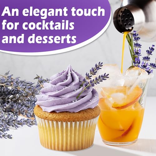 Image of 80+ Edible Lavender Sprigs for Drinks & Cocktails, Culinary Grade Purple Lavender Sticks for Baking, Tea, Cake, Decoration - Food-Grade Garnish for Beverages, Desserts & Gifts