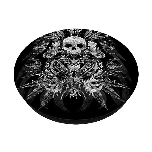 Aesthetic Y2k Fairy Wings Skeleton Alt Grunge Trashy Mcbling PopSockets Swappable PopGrip, Black - Image 2