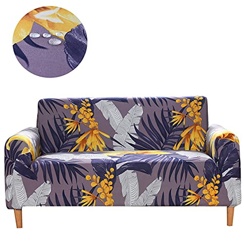 Housse de canapé imperméable et extensible 2 places motif automne