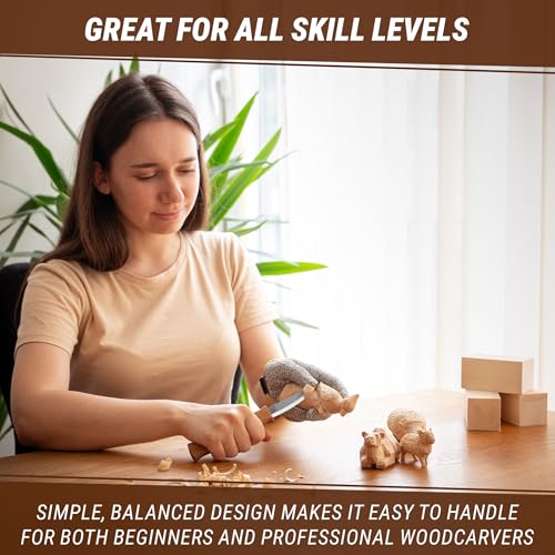 BeaverCraft Wood Carving Knife C4 3.14" - Whittling Sloyd Knife Roughing Chisel, Whittling Tools for Woodworking - Spoon Carving Tools for Beginners and Profi - Image 9