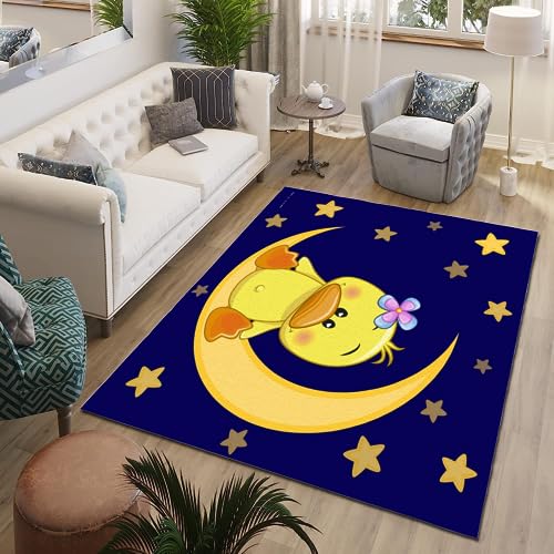 ITOMEN Teppich Schlafzimmer Gelbe Ente Kinderteppich Dekoration Carpets Süße Tiere Teenager...