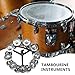 Kisangel Double Row Stainless Steel Cymbal Tambourine Drum Set Accessory with Nine Silver-colored Jingles for Hi-hat Percussion and Drum Players