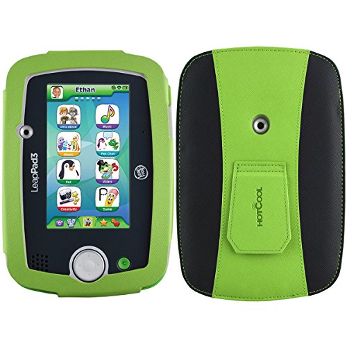 HOTCOOL Leapfrog LeapPad 3 Case - New-Leather with Kickstand 2014LBG Case for Leapfrog LeapPad3 Kids' Learning Tablet(2014 Version), Green
