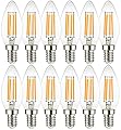 YIMILITE B11 E12 LED Candelabra Bulbs 4W(40 Watt Equivalent) 2700K Warm White 450lm dimmable C35 LED Filament Chandelier Light Bulbs Clear Glass Candle Lamp for Ceiling Fan Home Decor 12 Pack