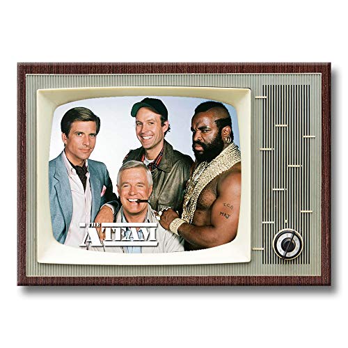 Imán refrigerador retro A-Team rectangular blanco miniatura 1