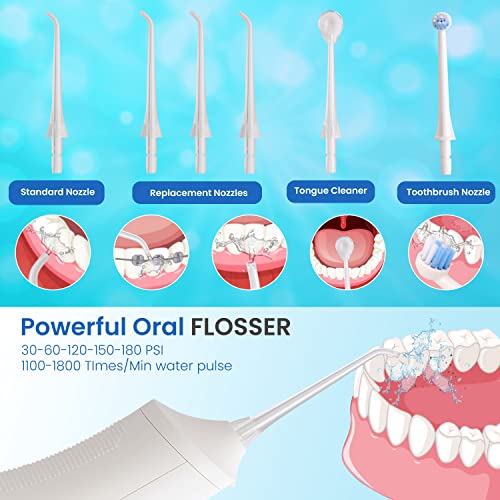 PRIMIS-Water-Flosser-for-Teeth-Cordless-IPX7-Waterproof-with-4-Modes-Large-310ML-Tank-6-Jet-Tips-USB-Rechargeable-Oral-Irrigator-for-Travel-Home-use-Plaque-Remover-for-Teeth-White-White