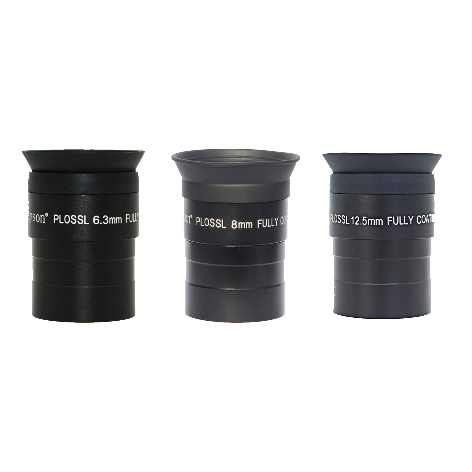 Set di oculari per telescopio Plossl da 1,25 pollici, 6,3 mm, 8 mm, 12,5 mm, obiettivo telescopico completamente rivestito, filettato per filtri astronomici standard da 3,2 cm, fotocamera telescopica,
