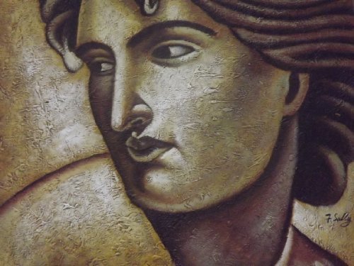 Tableau King David peinture à l'huile d'art sur toile canvas de format 50,8 x 61 cm