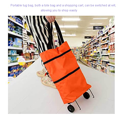 MFLASMF Wiederverwendbare und praktische Einkaufstasche auf Rädern, Faltbare Einkaufstasche, tragbare Faltbare Trolley… – Bild 4