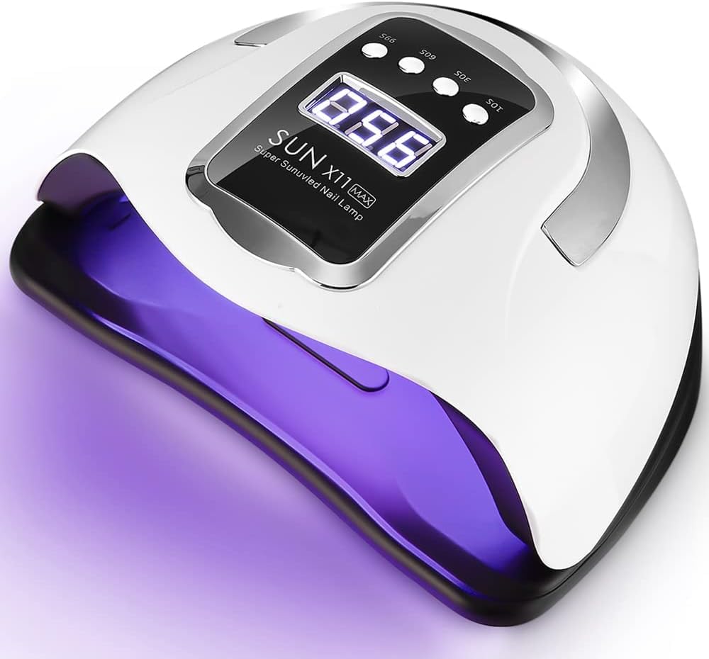 Lámpara de Uñas UV LED, 280W 66 Lámparas Profesional Lámpara Secadora de Uñas Rápido, Curado de Esmalte de Gel con 4 Temporizador y Pantalla LCD Para Manicura/Pedicura Nail Art en el Hogar