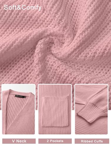 Image of MEROKEETY Long Sleeve Oversized Cardigan Sweaters for Women | Fall Winter Sweaters, Open Front, Chunky Knit, 2026 Casual Work Outerwear with Pockets