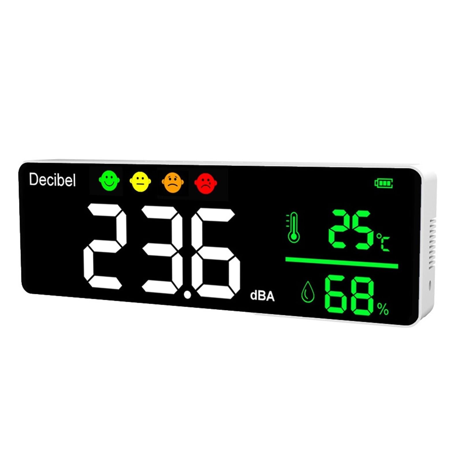 Instrumento De Medición Ruido Medidor Sonido Decibelios Digital Temperatura Humedad Detector 3 En 1 Probador Montado La Pared Interior PrecisióN Extremadamente Alta