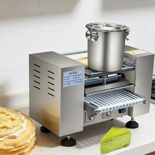 LMgalxion Crepera Industrial Totalmente Automática para Crepas,Multifunción con Corte Circular Integrado,Producción 200-300 Unidades/Hora,Espesor 0.4-1.2 Mm,Fácil De Usar Y Limpiar 8inches