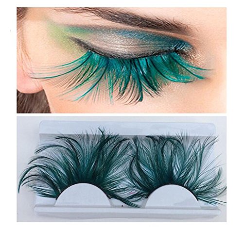 Long Feather Fake Eyelashes False Eyelash for Festival Masquerade Halloween Cosplay