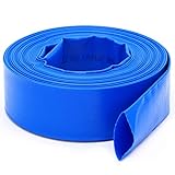 2'× 50 ft Pool Backwash Hose, Heavy Duty Reinforced Blue PVC Lay Flat Water Discharge Hoses for...