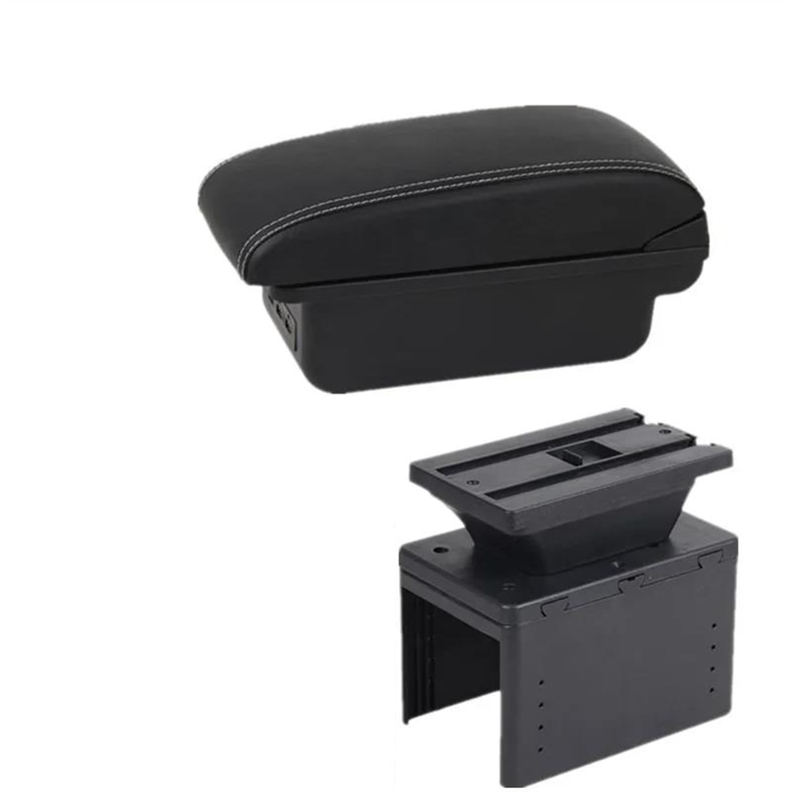 NMJLQW Storage Rack Car Accessories Armrest Box 2020 2021 2022 2023 Car Armrest Box Storage Box Interior For Micra K14(B1 white line)