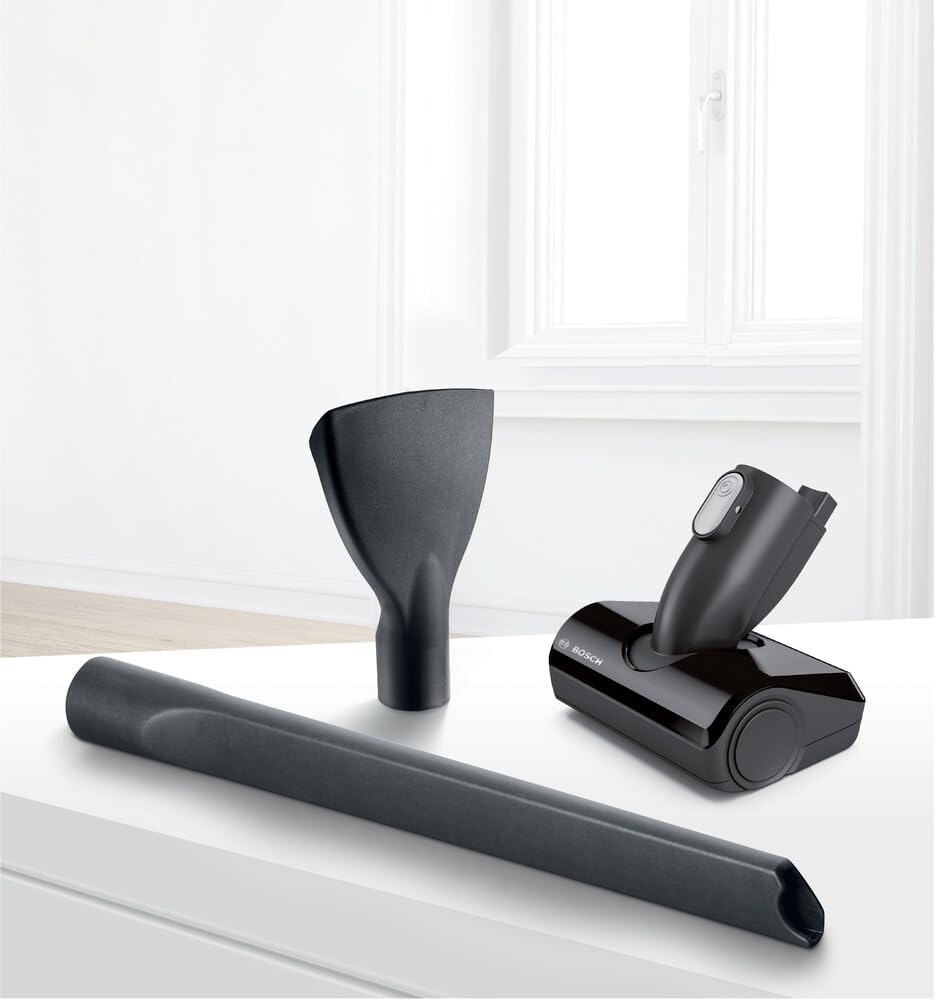 Bosch Zubehör-Set BHZUKIT, geeignet für alle kabellosen Unlimited Akku-Staubsauger, Mini-Turbo-Düse, Matratzendüse, extra Lange Fugendüse, praktische Aufbewahrungsbox, schwarz