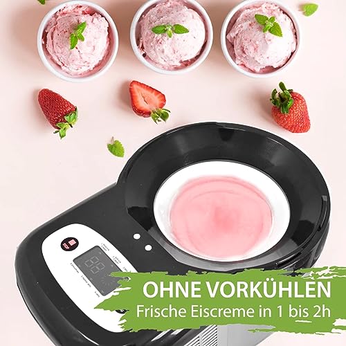 Syntrox Eismaschine Jalis Frozen Yogurt & Milchshake, Softeis selber machen, Kalte Köstlichkeiten zubereiten, Eismaschine mit Nachfüllfunktion – Bild 8