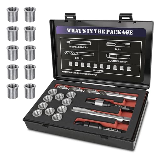 SENNMONN M12x1.5 Metric Thread Repair Kit, 10PCS Solid Bushing Inserts by SENNMONN - Used condition - US$99.75