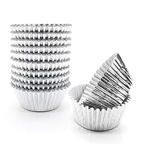 Silver Foil Cupcake LinersGOLF Standard Size Silver Foil Cupcake Liners Wrappers Metallic Baking Cups Muffin Paper Cases 500 Pack