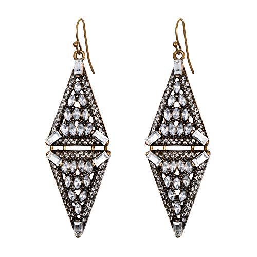 Clearine Klassiek Victorian Style Retro Kristal Edelsteen Hanger Hook Doorboord Oorbellen voor Bruids, Verklaring Kostuum Oorbellen, Bruiloft Bruids Sieraden