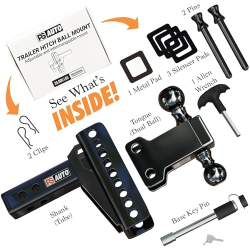 Adjustable Gooseneck Drawbar Trailer Hitch - 20,000 LBS, Fits 2 and 2-5/16 Inch Balls, US Gov Tested & Certified, Gooseneck Trailer Hitch Adapter for RV Towing, Motorcycles & Powersports by PSAUTO - Image 2