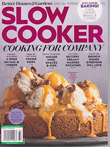 Better Homes Gardens SLOW COOKER MAGAZINE WINTER 2018 COOKING FOR COMPANY SLOW COOKER BAKING CAKES CANDIES BREADS COOKIES
