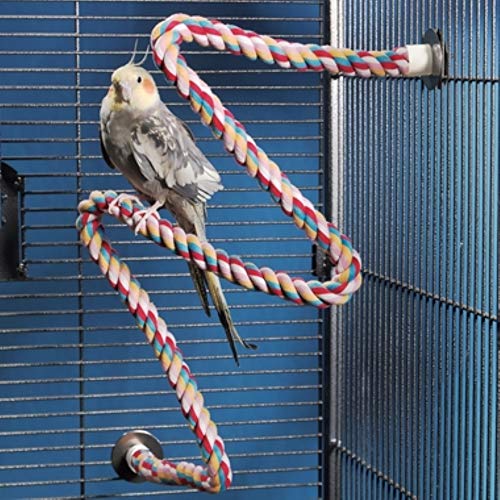 Image of JW Pet Comfy Perch for Birds Flexible Multi-Color Rope, Large - 36 inch Length (Pack of 12)