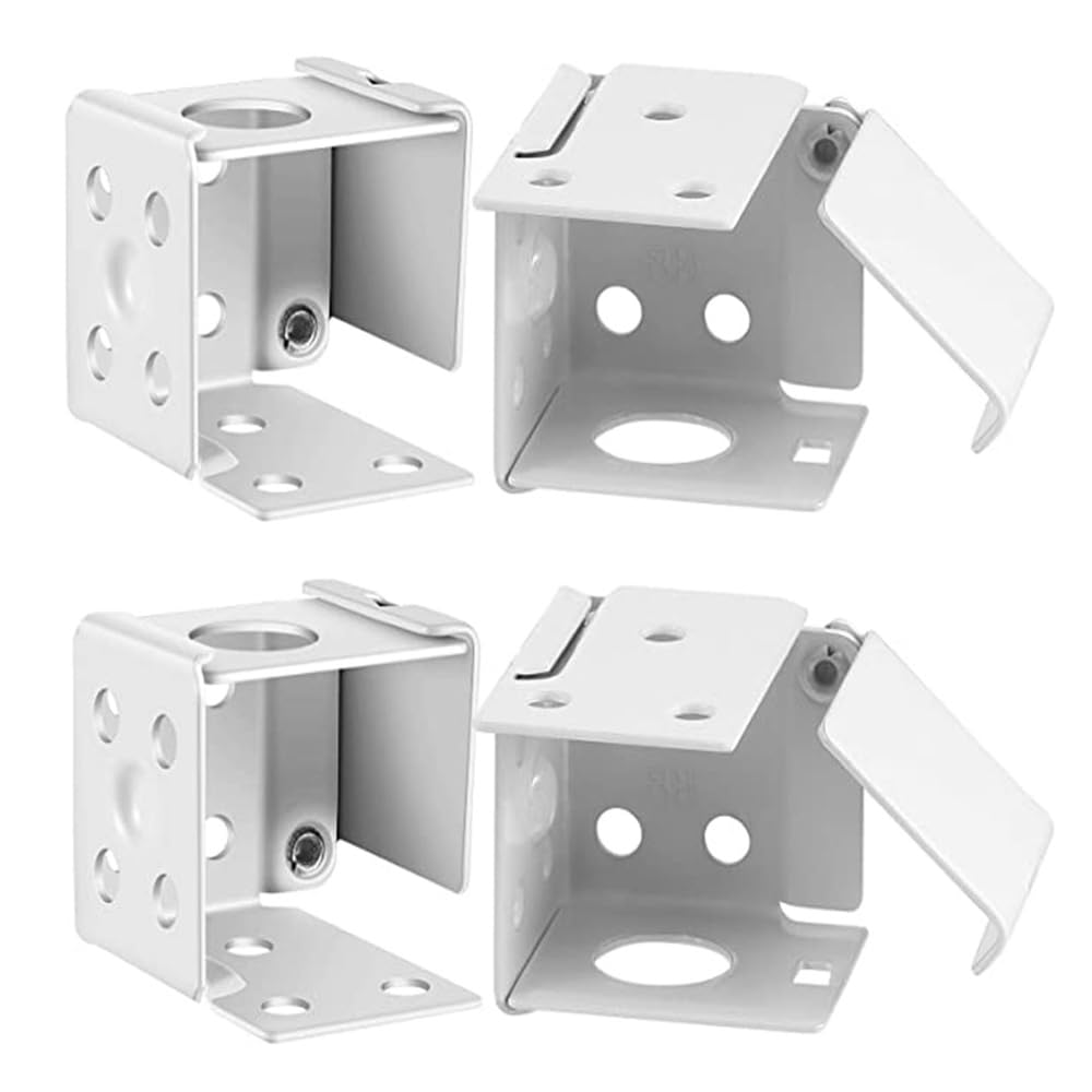 4 Pcs Venetian Blind Fittings, White Window Profile Box Mounting Bracket Square Headrail Track End Holder for Home Office School (2.5 x 4.2 x 3.5CM)