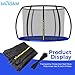 MUXSAM Trampoline Protection Net Replacement for Circular Frame Trampoline, Fibre Pole Inner Net 8 Inch 6 Poles, Black Adjustable Safety Cover with Nylon Rope for Outdoor Activities Playground