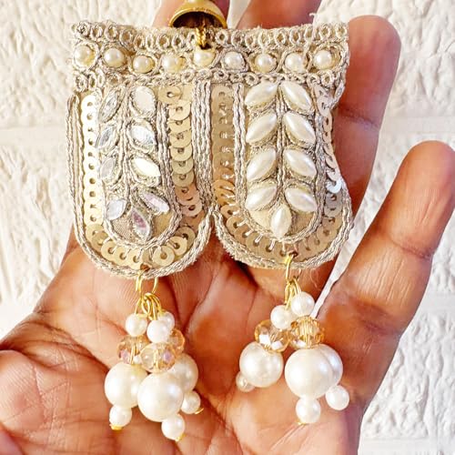 Image of Adikala Craft Store Handmade Ethnic Latkan Tassel Set of 2 for Saree Pallu, Blouse, Suits, Dupatta, Lehenga Decor (Double Cushion)