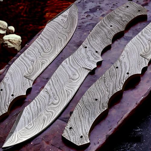 Wilson Roy 7VV Damascus Steel Full Tang Blank Blade Knife Custom Handmade thumb #2