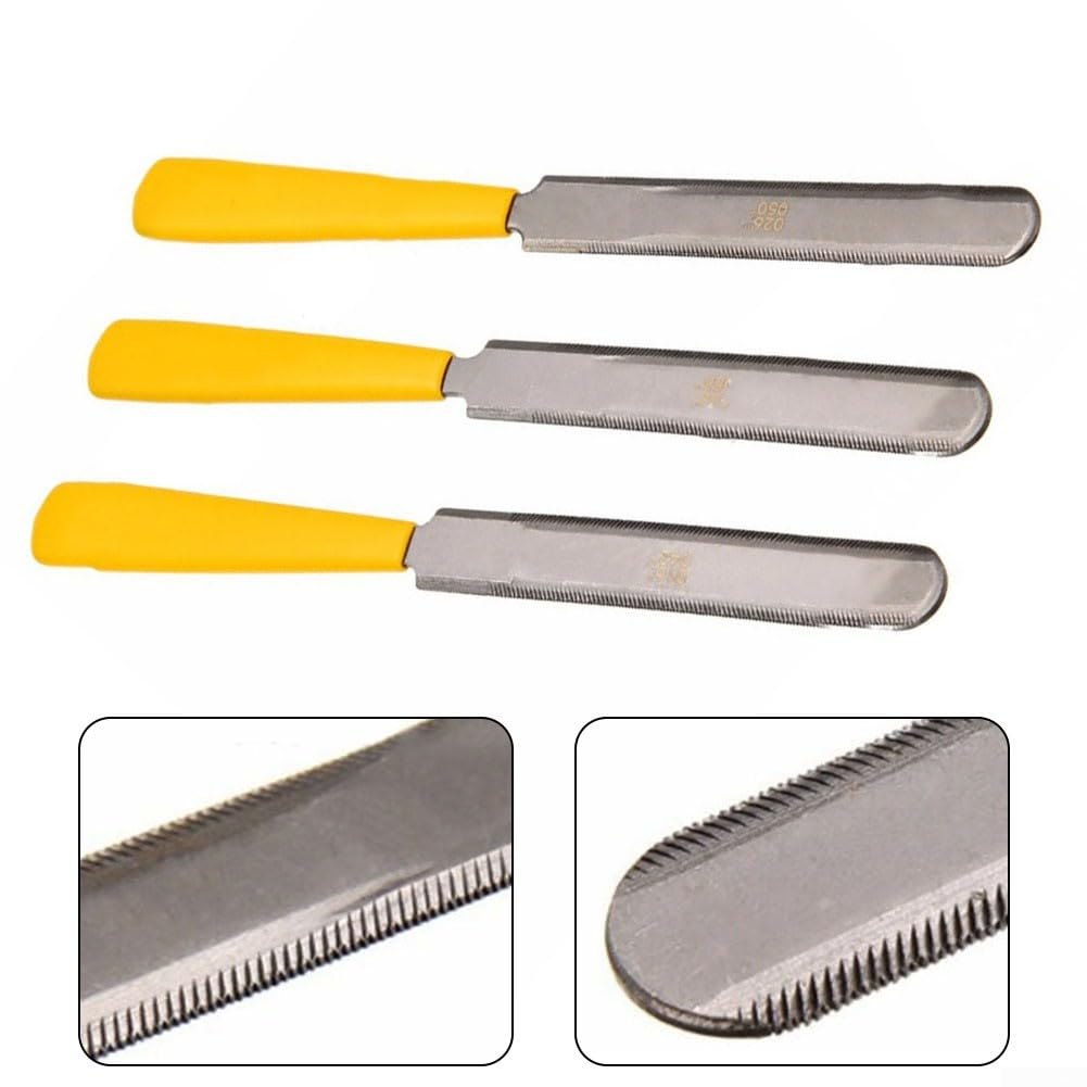 Uitar Lot de 3 limes à sillet de guitare Uitar Luthier Lime Frette Couronnement Outil de réparation Kit Accessoires