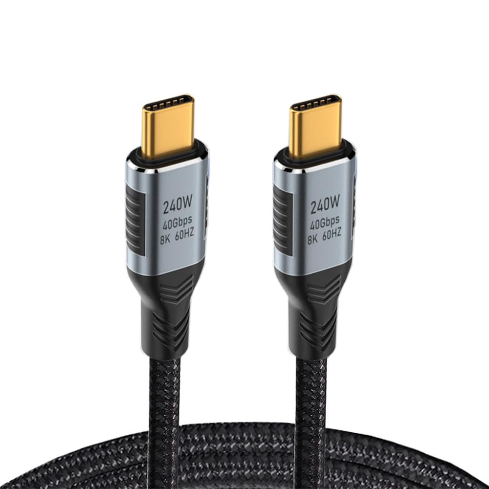 xiwai USB-C USB4 Cable 240W 40Gbps USB3.1 100W 8K@60Hz 5K USB4.0 Data Transfer Cord Compatible with Thunderbolt3/4 0.2M