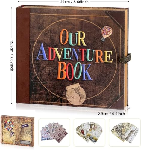 Libro de Aventuras DIY de 148 páginas: Álbum de Fotos y Diario de Viaje con Cubierta en Relieve Estilo Retro, Inspirado en 'Up', Ideal para Parejas y Recuerdos Románticos miniatura 2